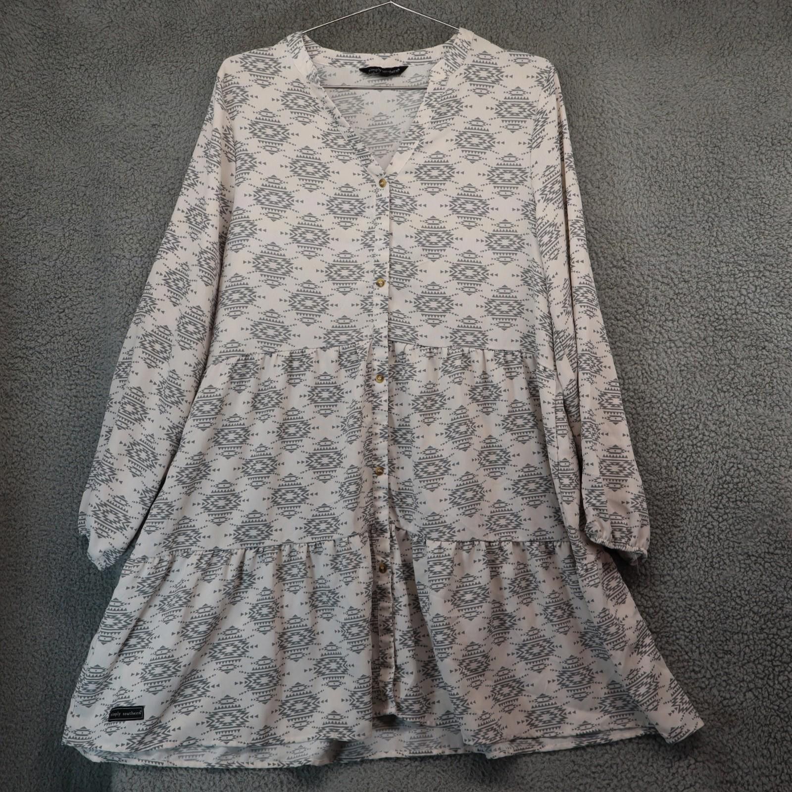 Simple Shoes Simply Southern Tiered long sleeve Aztec dress Medium Blend Size M / US 6-8 / IT 42-44 - 1 Thumbnail