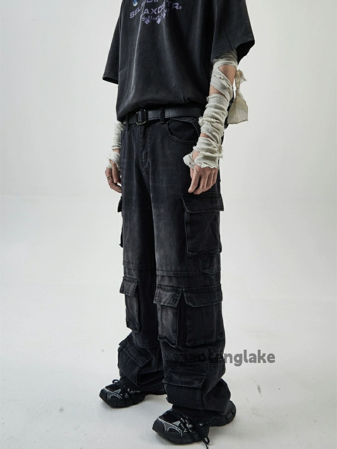 Jean × Vintage washed faded skate hiphop loose baggy cargo jeans Size US 30 / EU 46 - 4 Thumbnail