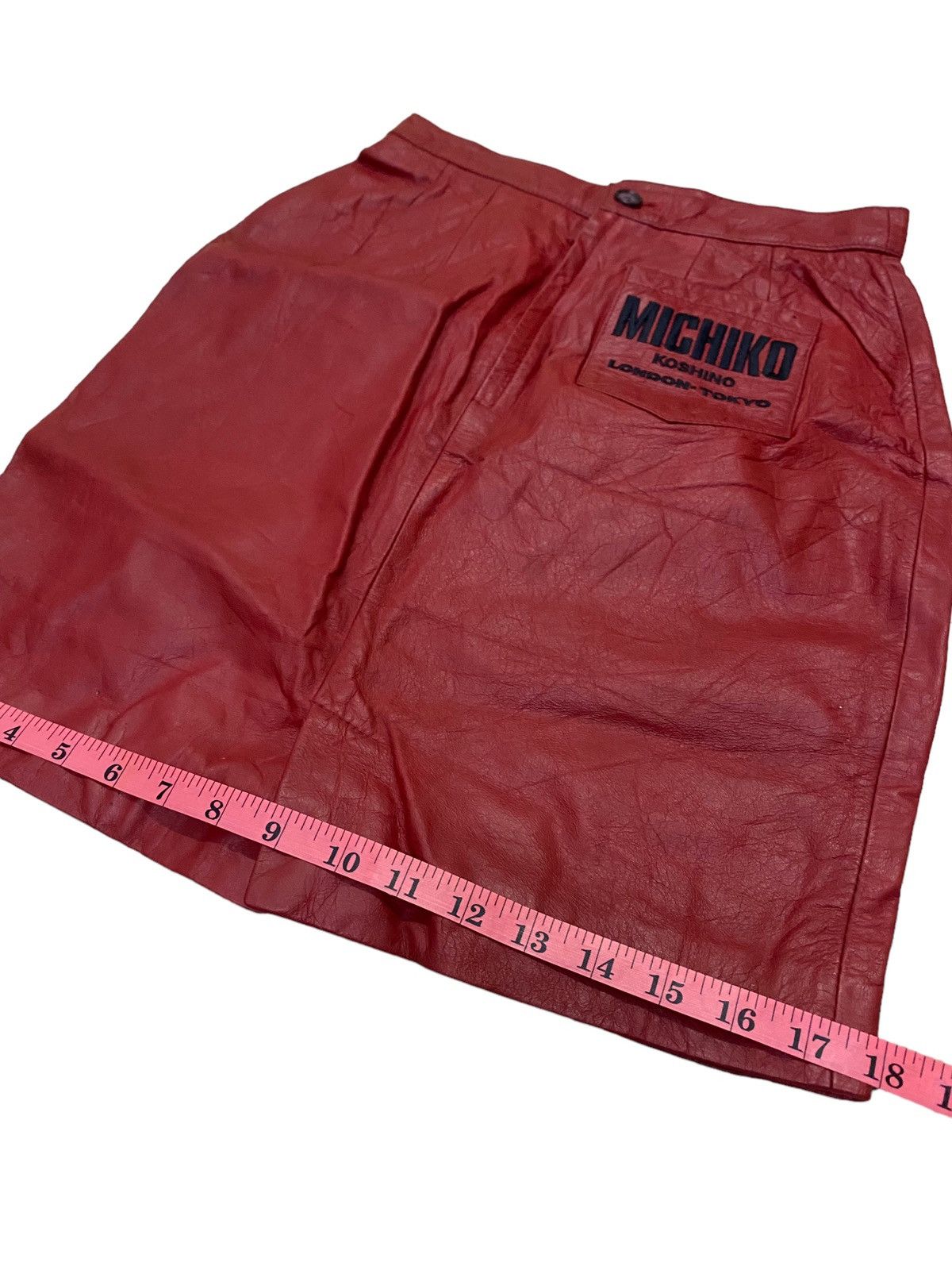 Leather × Michiko Koshino London Vintage Michiko London Tokyo Leather Skirt Size 25" / US 0 / IT 36 - 2 Thumbnail