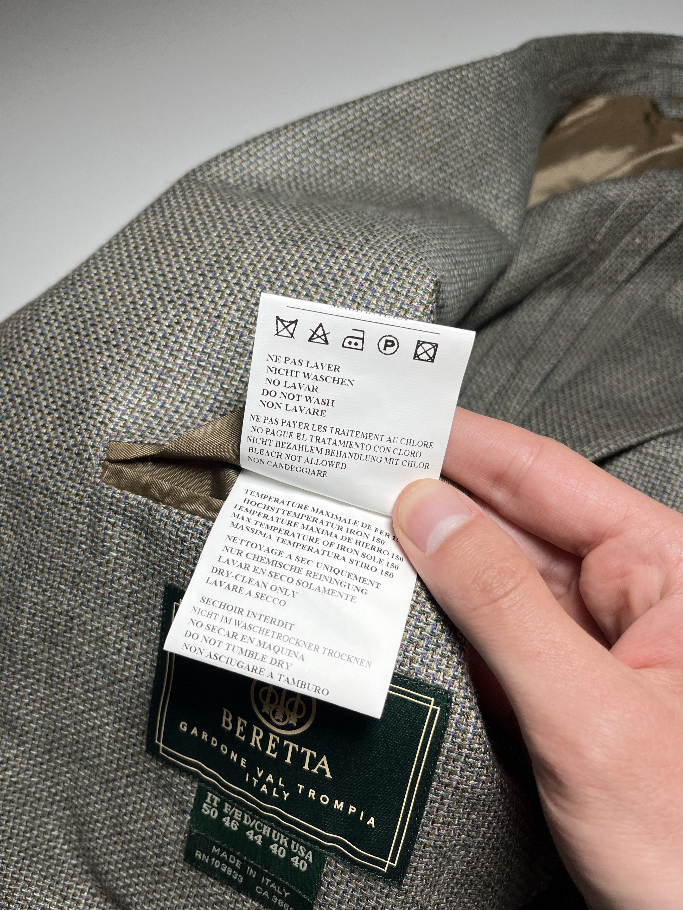 Beretta Beretta Linen / Wool Unlined Sport Coat Blazer Size 40 Size 40R - 15 Thumbnail