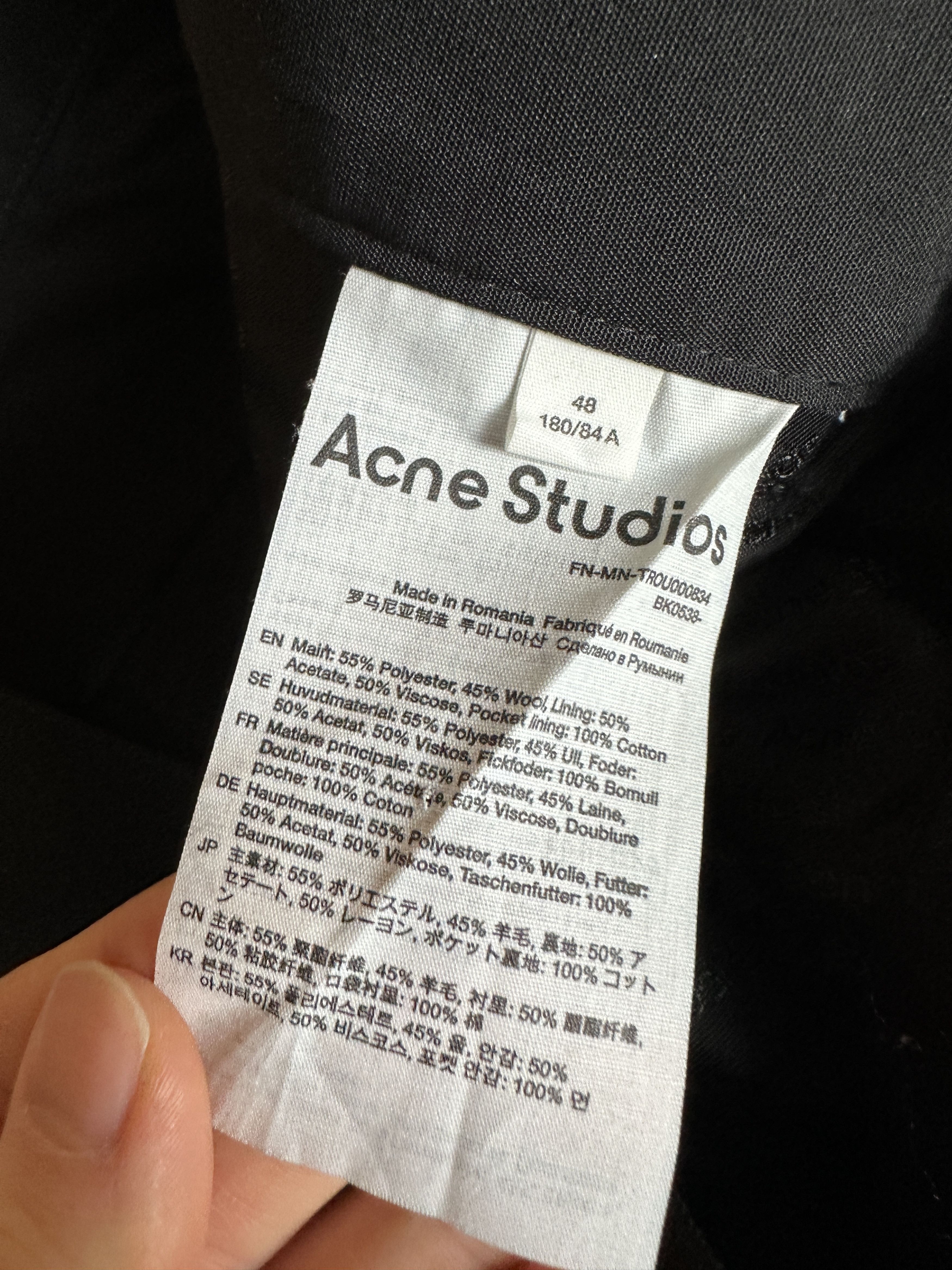 Acne Studios Acne Studios Wide Leg Wool Trousers Size US 32 / EU 48 - 5 Thumbnail