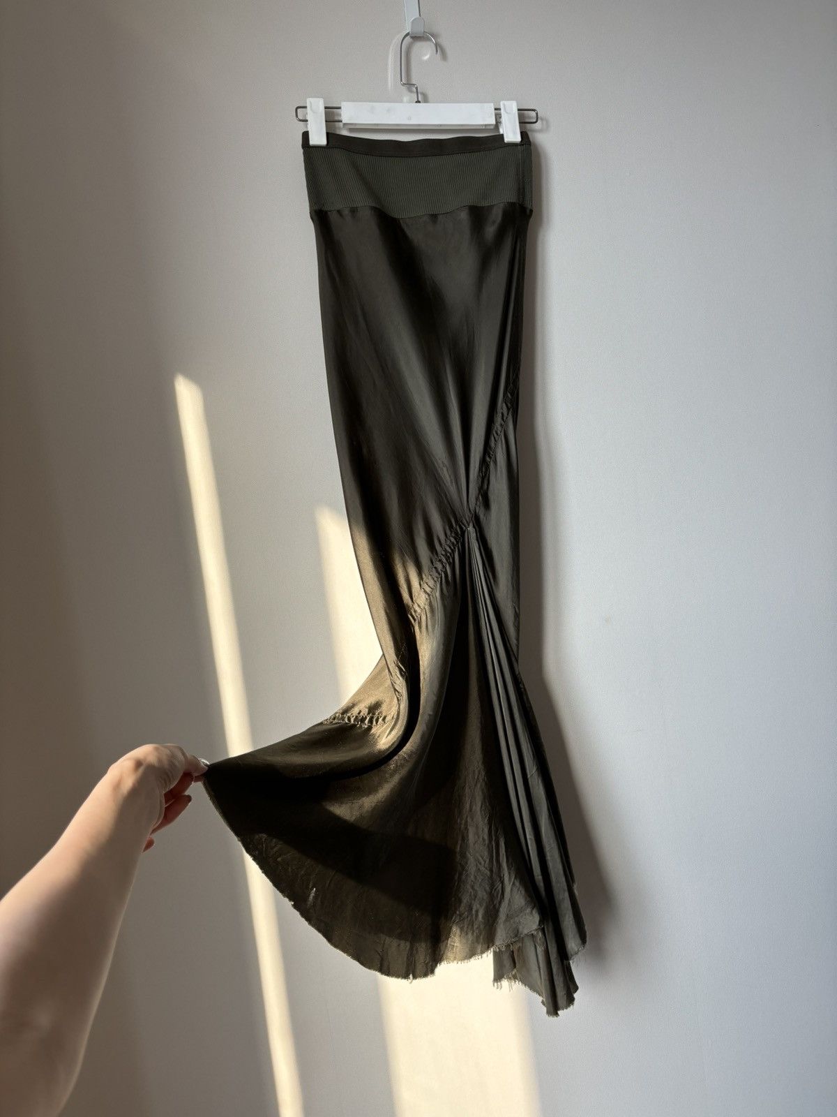 image of Rick Owens Rick Owen’S Silk Skirt in Green, Women's (Size 26)
