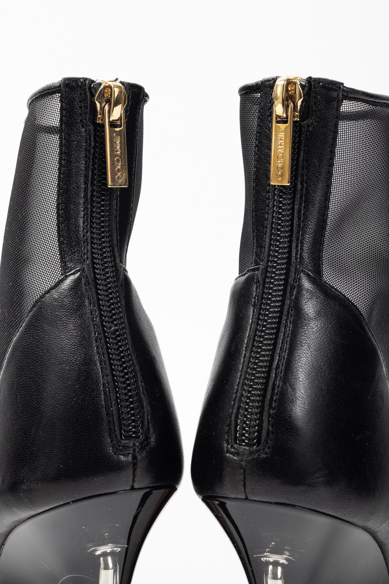 Jimmy Choo Jimmy Choo Sioux 100 Black Nappa & Mesh Ankle Boots Size US 7.5 / IT 37.5 - 10 Thumbnail
