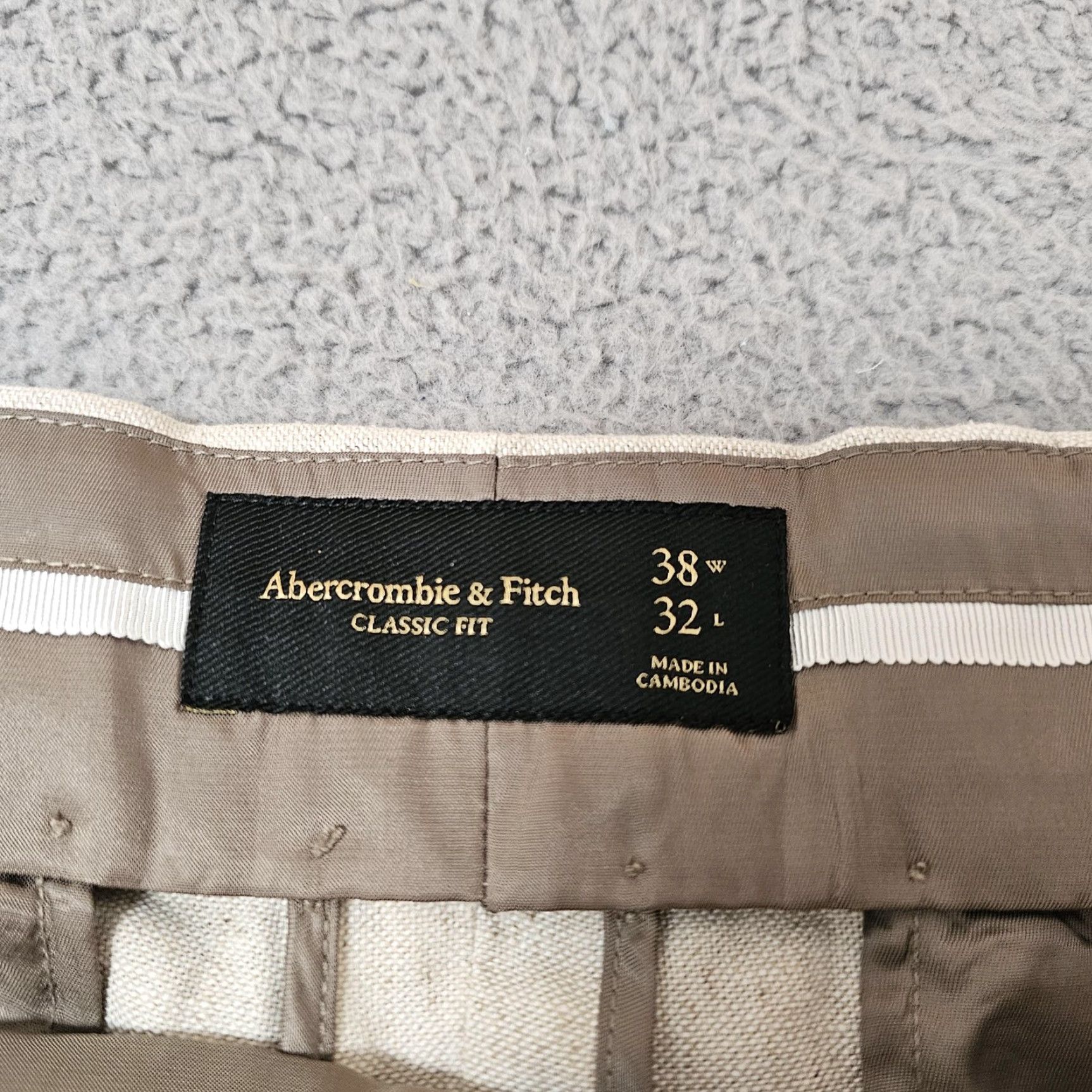 Abercrombie & Fitch Abercrombie & Fitch Dress Pants Mens 38x30 Beige Classic Fit Flat Front Size US 38 / EU 54 - 5 Thumbnail