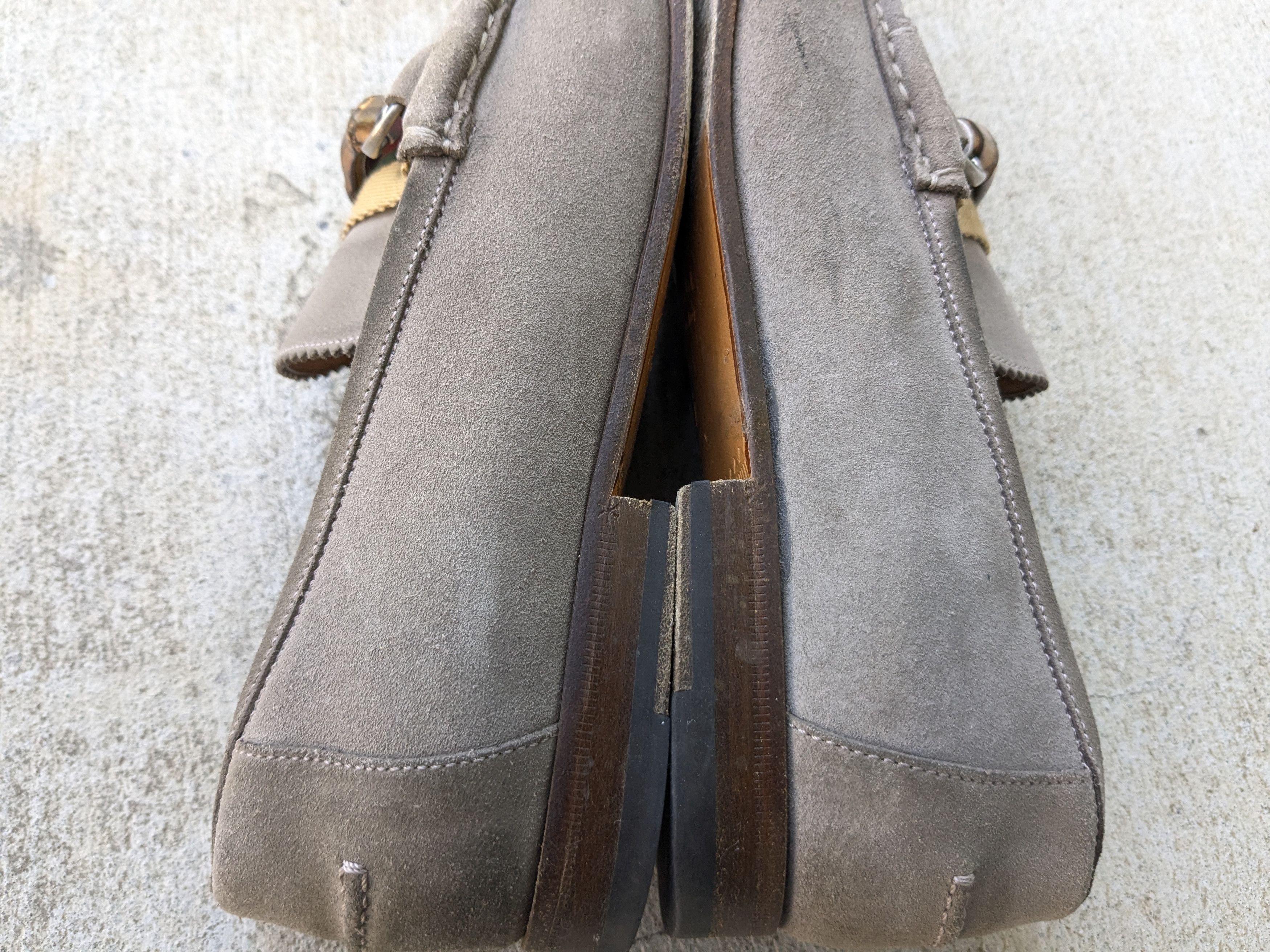 Gucci × Tom Ford Gucci Horsebit Loafers Gray Suede 8.5 Leather Italy Slip On Size US 8.5 / EU 41-42 - 6 Thumbnail