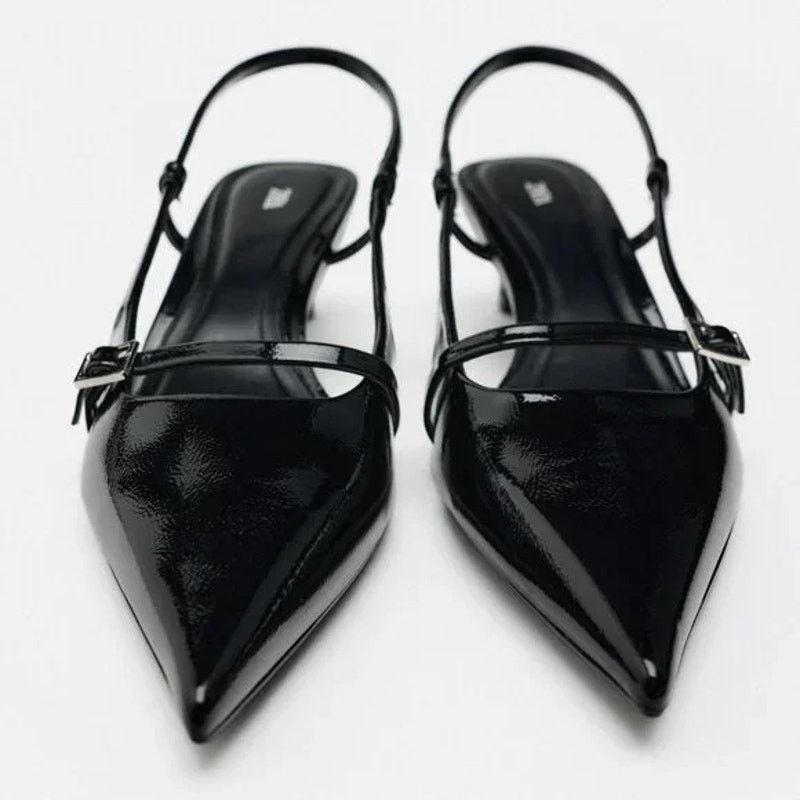 Zara ZARA Black Patent Slingbacks NWT Size 8 Size US 8 / IT 38 - 23 Thumbnail