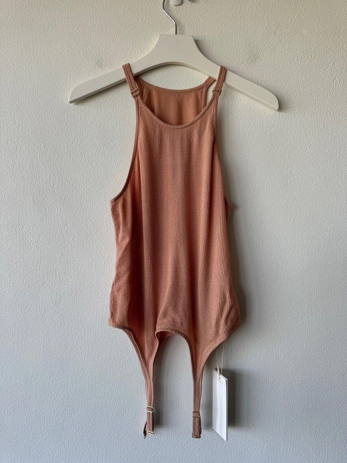 dion lee HOSIERY MESH GARTER TANK desert top tan large 12 8
