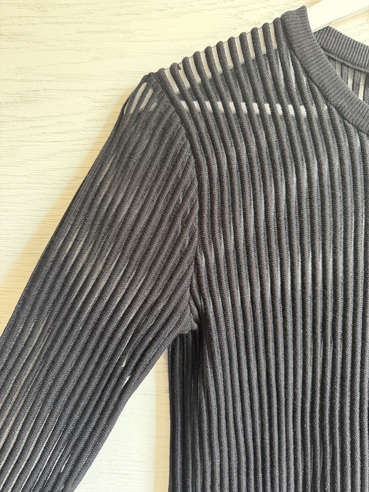 Helmut Lang Helmut Lang Black spaced sheer top Size S / US 4 / IT 40 - 4 Thumbnail