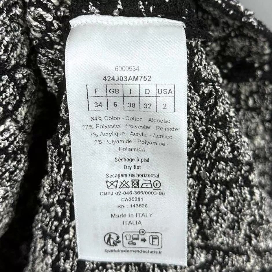 Dior Dior Black & White Tweed Houndstooth Mini Skirt 34 Size 25" / US 0 / IT 36 - 6 Thumbnail