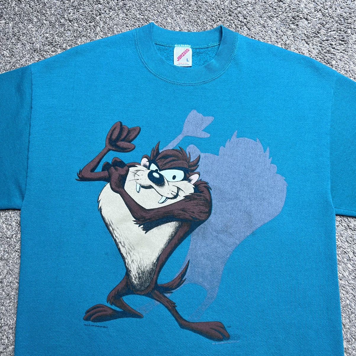 Warner Bros Vintage 1993 Taz Tasmanian Devil Looney Tunes Sweatshirt Size US L / EU 52-54 / 3 - 4 Thumbnail