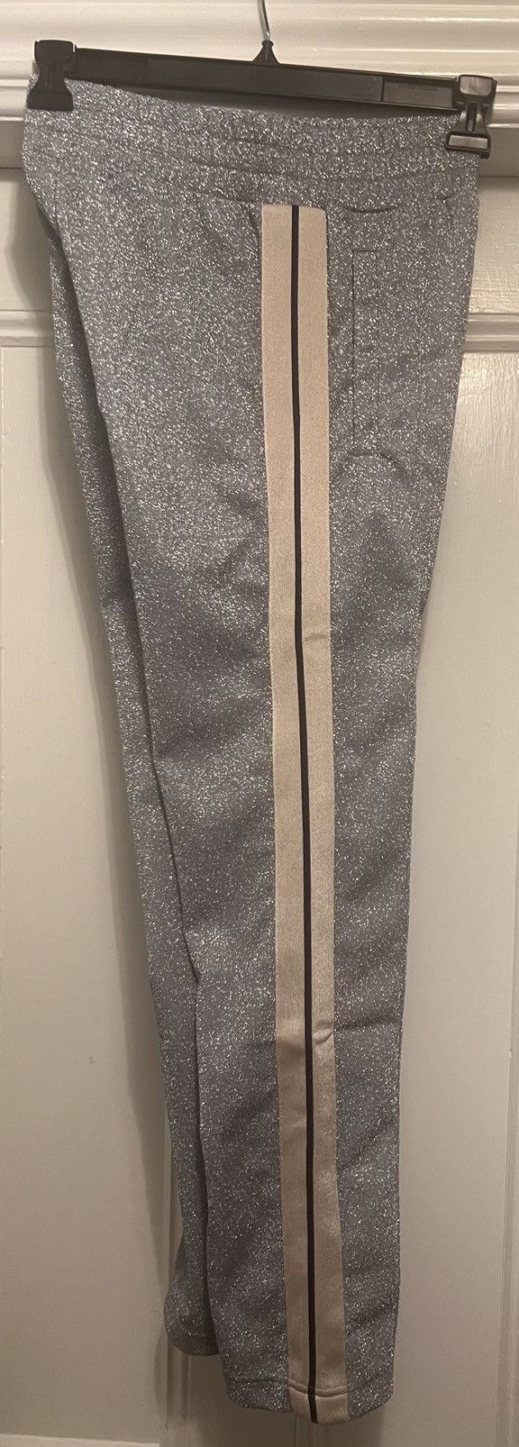 Designer Authentic Palm Angels lurex track pants silver and off white Size US 28 / EU 44 - 4 Thumbnail