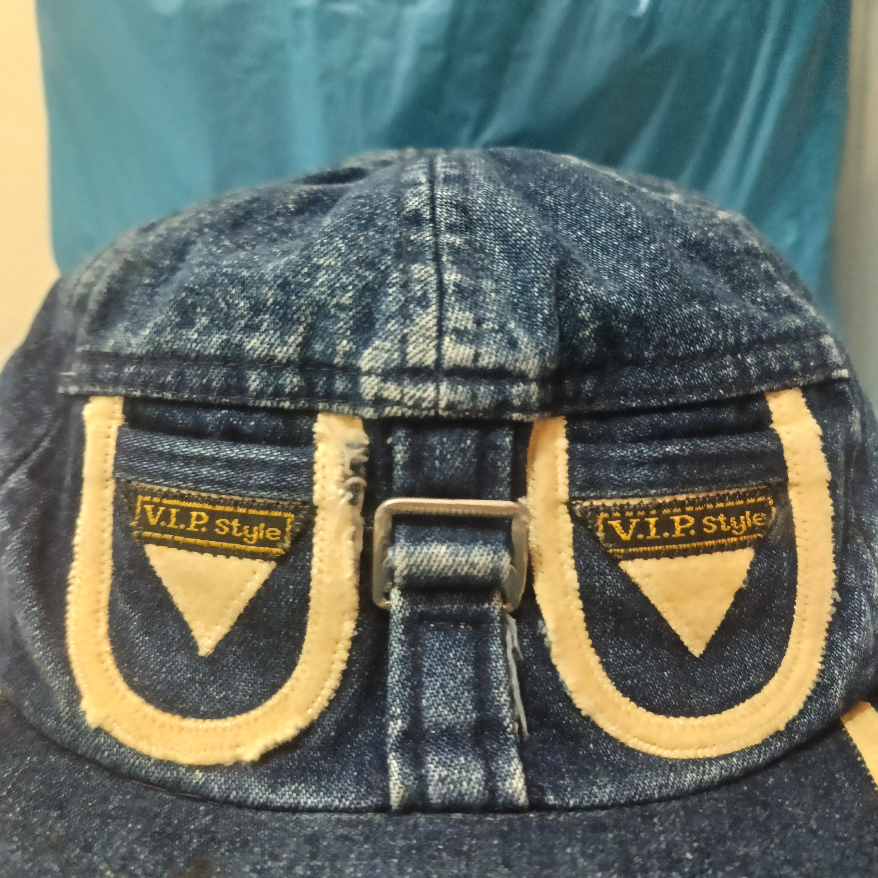 Japanese Brand × Vintage Japanese cap V.I.P. Style denim rare design distressed cap Size ONE SIZE - 2 Thumbnail