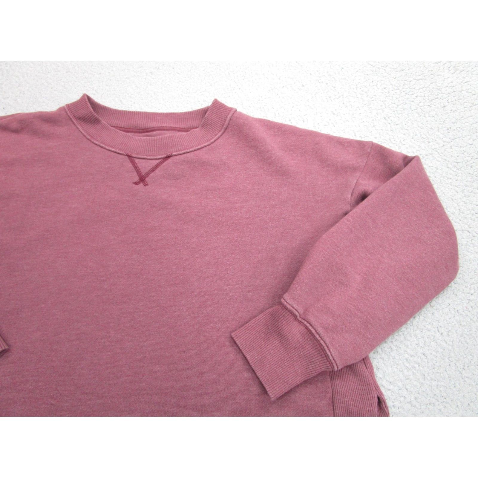 Vintage Aerie Sweatshirt Womens M Pink Crewneck Side Slit Boxy Oversized Cozy Pullover Size M / US 6-8 / IT 42-44 - 2 Thumbnail