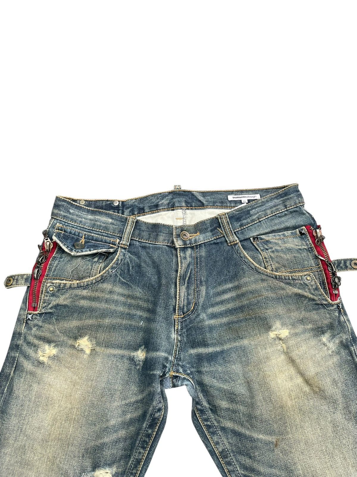 Japanese Brand Semantic Design Flare Distresed Denim Size US 36 / EU 52 - 5 Thumbnail