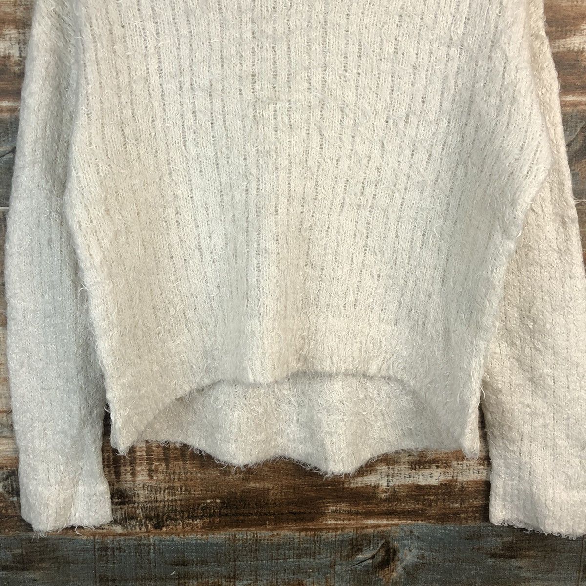 Homespun Knitwear × Japanese Brand DLL E Hypen Of World Gallery White mohair Knitwear #C044 Size M / US 6-8 / IT 42-44 - 6 Thumbnail