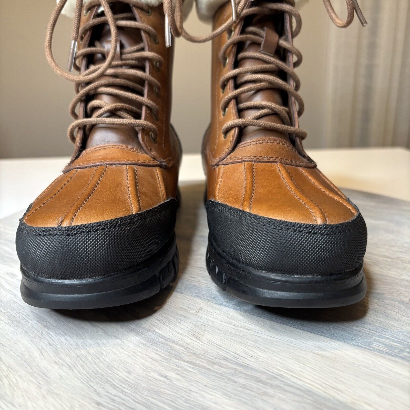 Lauren Ralph Lauren Ralph Lauren Quinta Brown Leather Shearling Boots Size 6 B Size US 6 / IT 36 - 5 Thumbnail