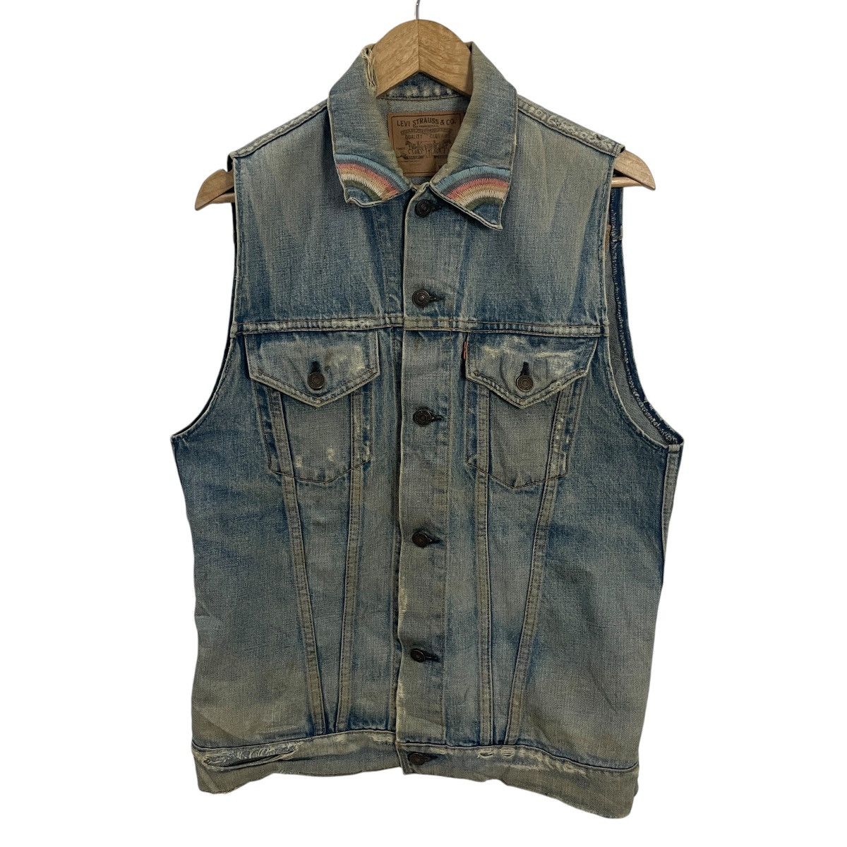 Levi's Vintage Levis Big E Embroidery Logo Sleeveless Denim Jacket Size US M / EU 48-50 / 2 - 9 Thumbnail