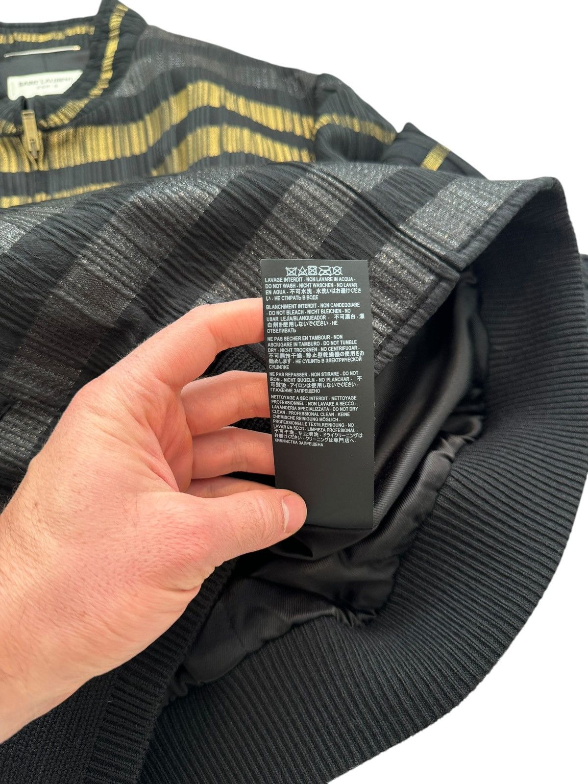 Saint Laurent Paris 2019 Gold Metallic Strips Gabardine Jacket Size US M / EU 48-50 / 2 - 9 Thumbnail