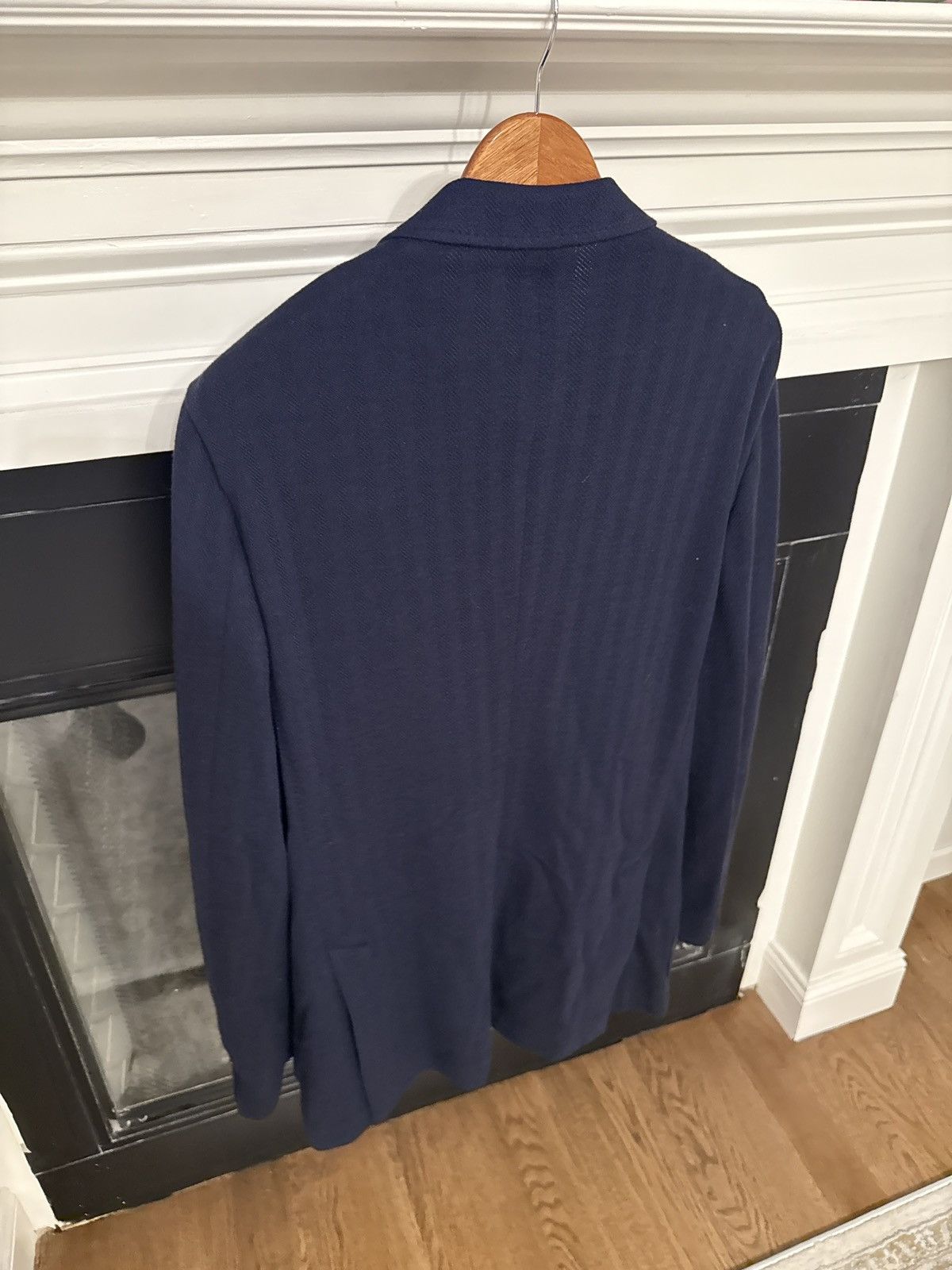 Drake's Drakes Navy Herringbone jacket blazer Size 46R - 5 Thumbnail