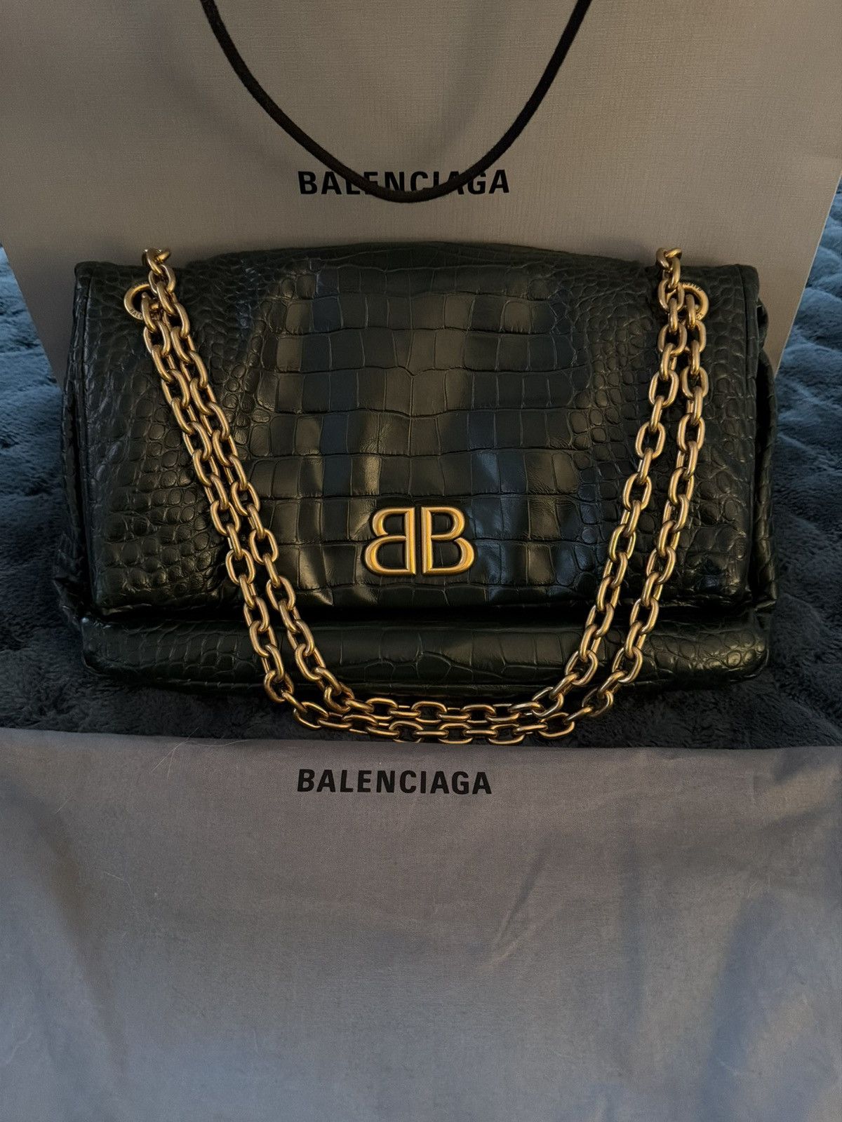 Balenciaga Green Crocodile Balenciaga Bag Size ONE SIZE - 1 Thumbnail