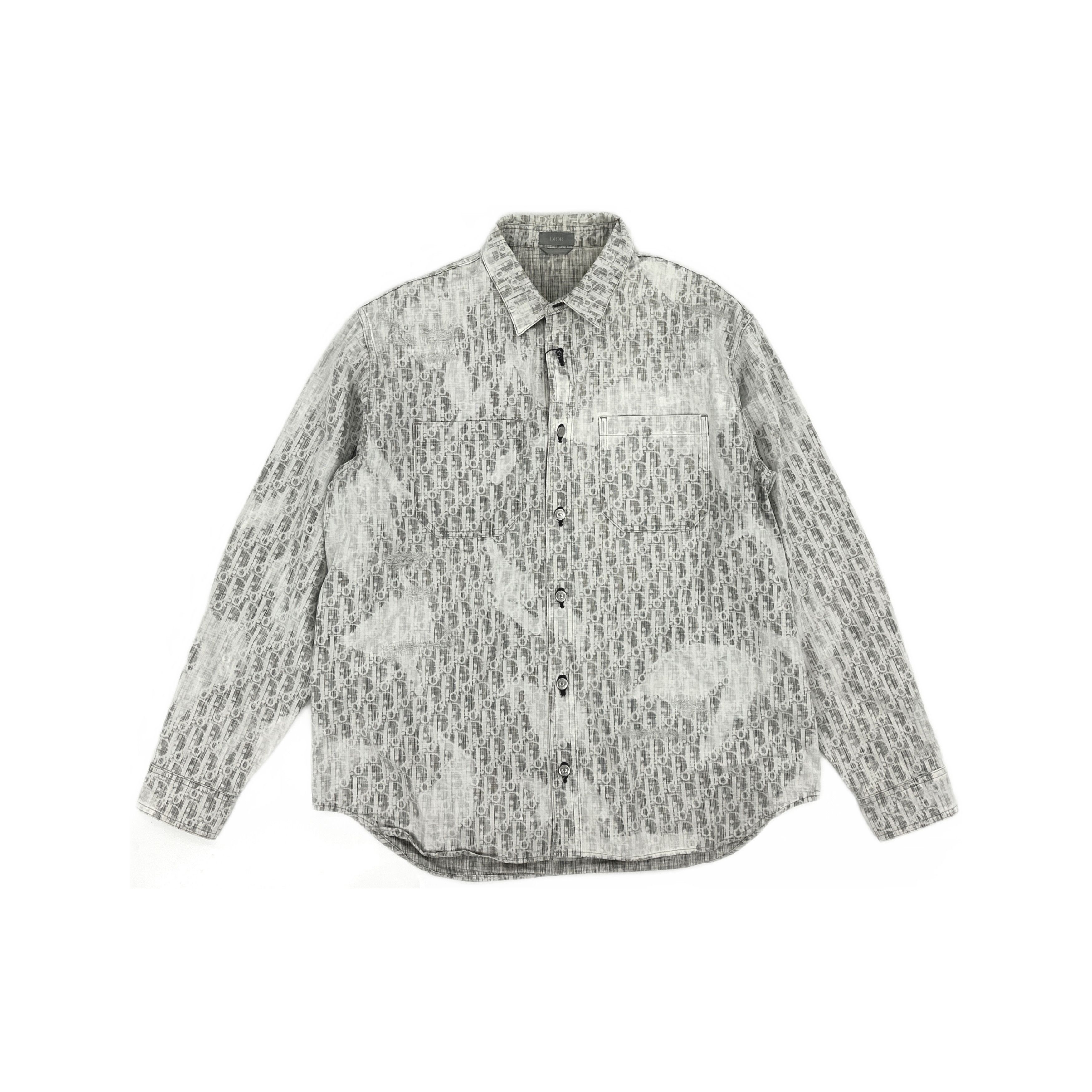 Dior Dior FW21 Oblique Monogram Distressed Shirt 42 Size US XS / EU 42 / 0 - 1 Thumbnail