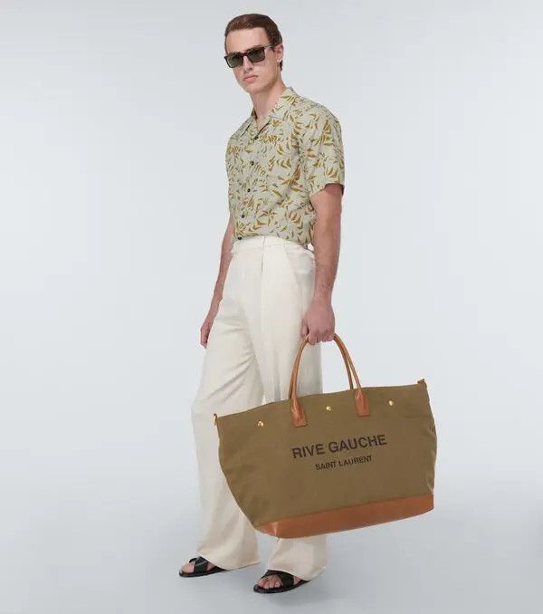 Saint Laurent Paris o1tp1o0525 Size: OS/Rive Gauche Tote Bag in Green Size ONE SIZE - 3 Thumbnail