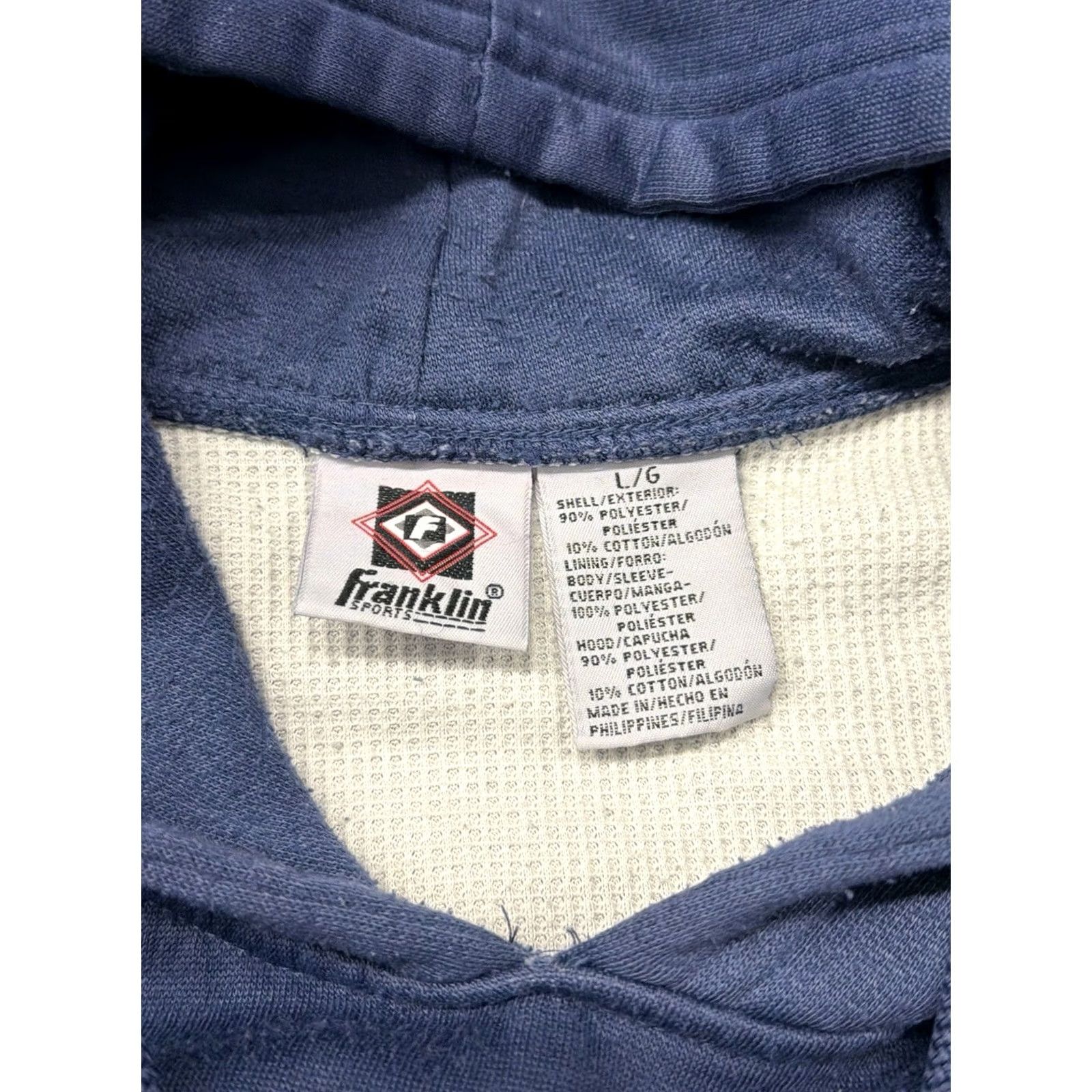 Vintage VINTAGE Franklin Hoodie Mens L Blue Thermal Lined Waffle Faded Boxy 90s Pullover Size US L / EU 52-54 / 3 - 4 Thumbnail