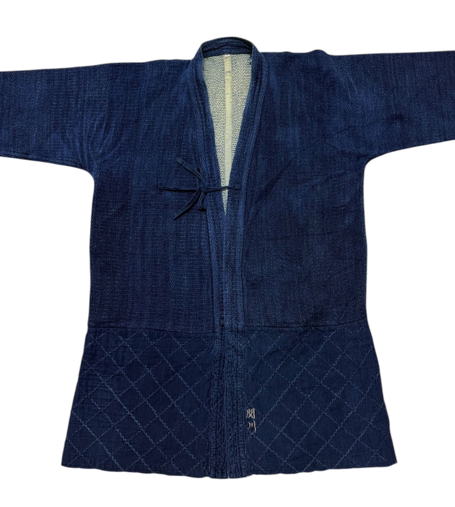 Indigo Vintage Kimono Kendo Sashiko Blue Indigo Noragi Denim Jacket Size US M / EU 48-50 / 2 - 3 Thumbnail