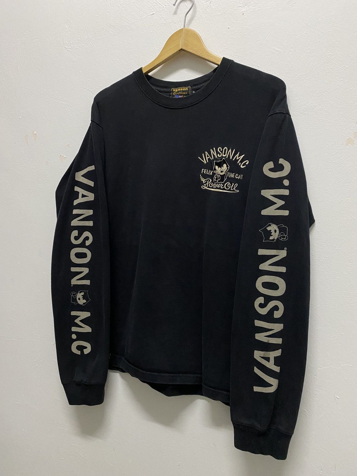Mastermind Japan × Vanson Leathers VANSON LEATHER X FELIX THE CAT EMBROIDERED LOGO T-SHIRT(G-34 Size US XL / EU 56 / 4 - 4 Thumbnail