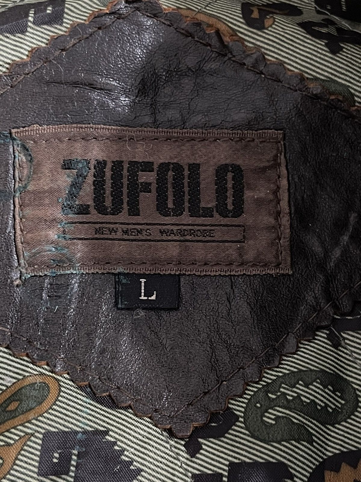 Vintage Vintage Zufolo Leather Bomber Jacket Size US L / EU 52-54 / 3 - 14 Thumbnail