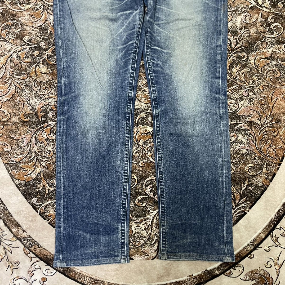 Edwin 🔥Vintage Edwin Blue Trip Stoned Washed Distress Denim Jeans Size US 32 / EU 48 - 3 Thumbnail