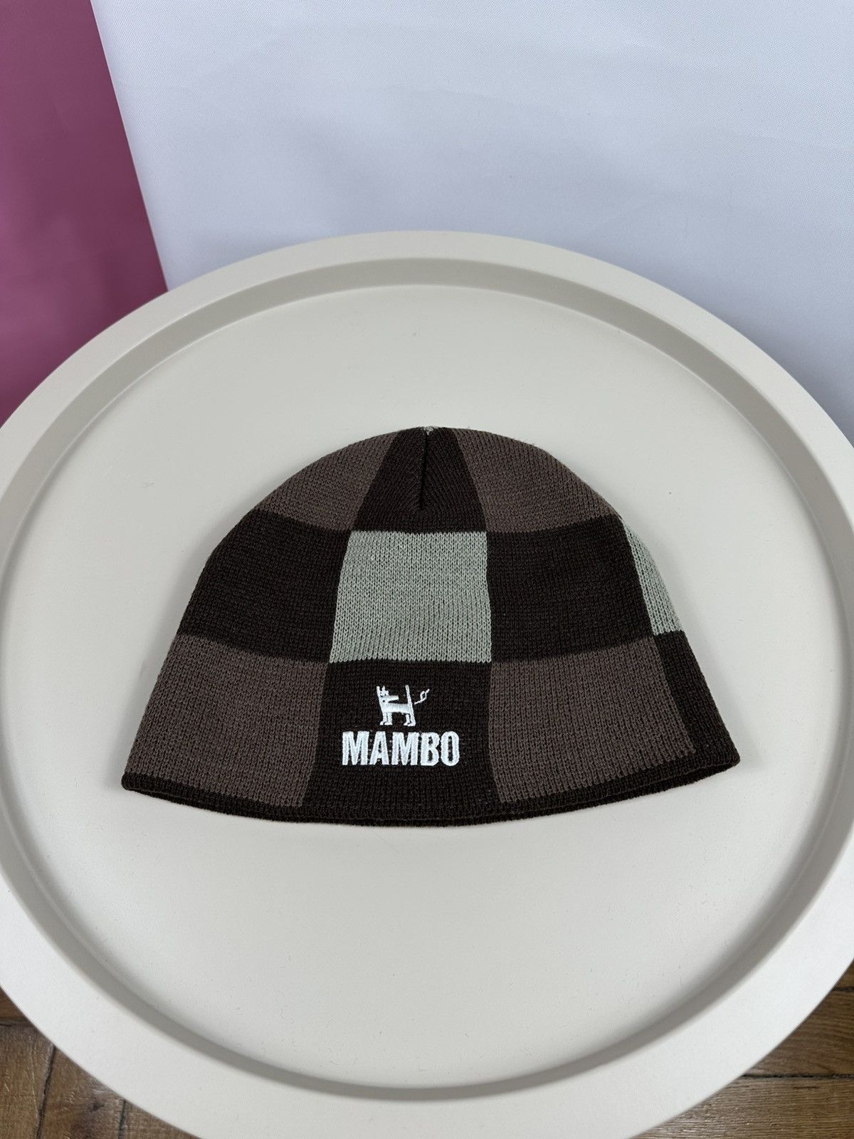 Mambo × Vintage Mambo Knitted check hat Size ONE SIZE - 1 Thumbnail
