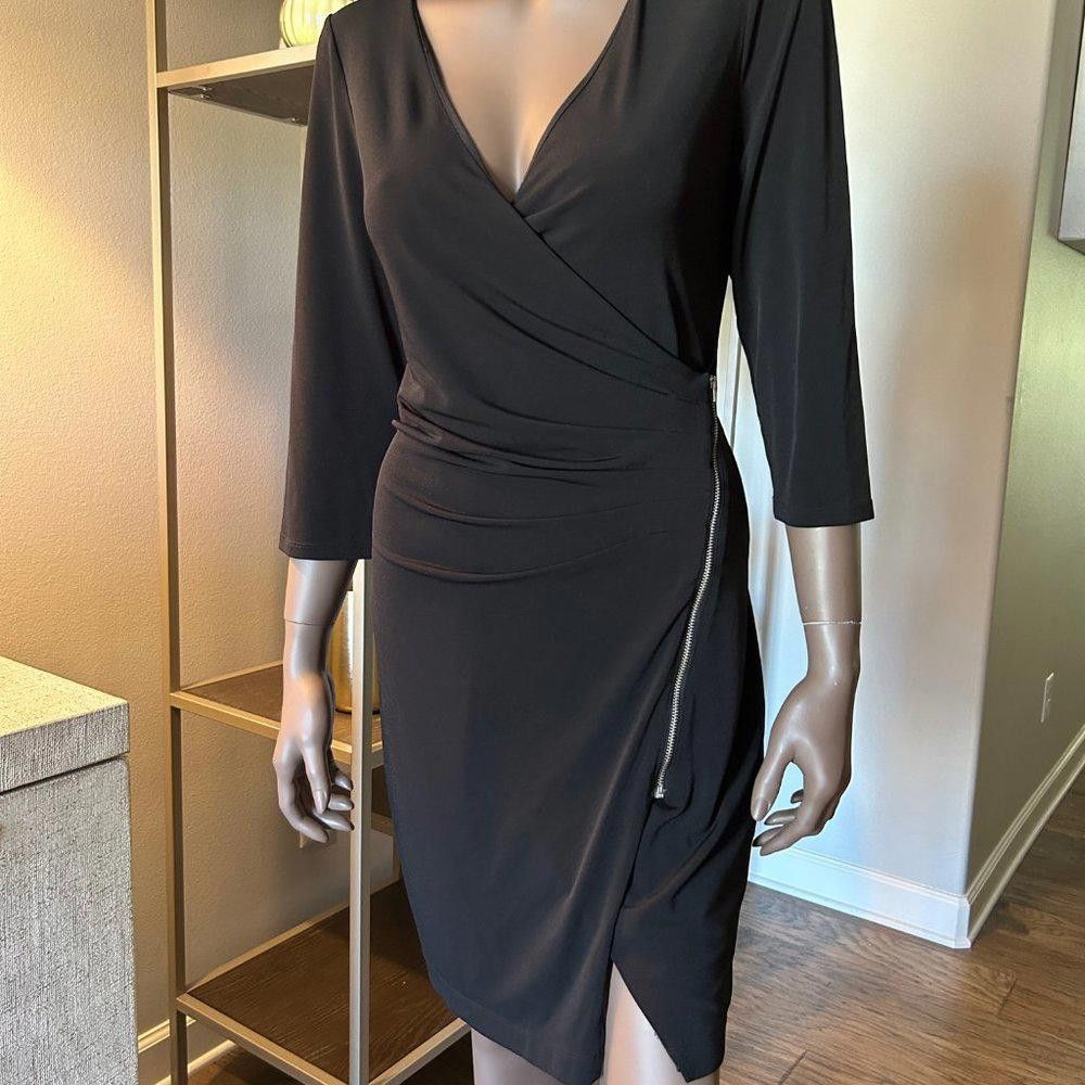Express Express Black Dress with Exposed Side Zipper/Slit Size M / US 6-8 / IT 42-44 - 2 Thumbnail