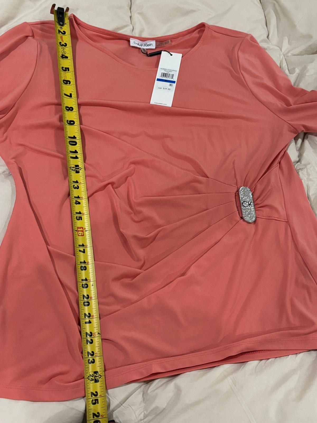 Calvin Klein 7. Calvin Klein NWT Size XL Coral Side Drape Front Size XL / US 12-14 / IT 48-50 - 6 Thumbnail