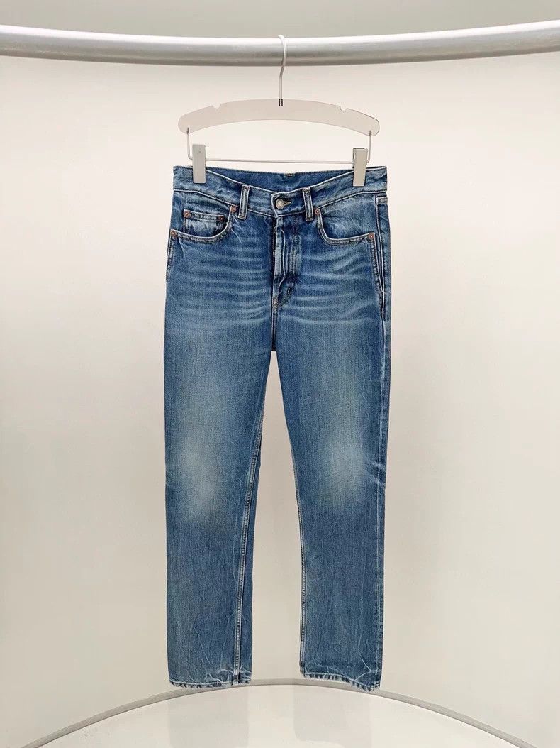 Saint Laurent Paris Saint Laurent Paris Dark Blue Straight Leg Jeans Size US 29 - 1 Thumbnail