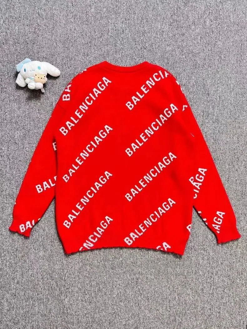 Balenciaga Balenciaga Red Logo Knit Sweater XS. Size US XS / EU 42 / 0 - 2 Thumbnail
