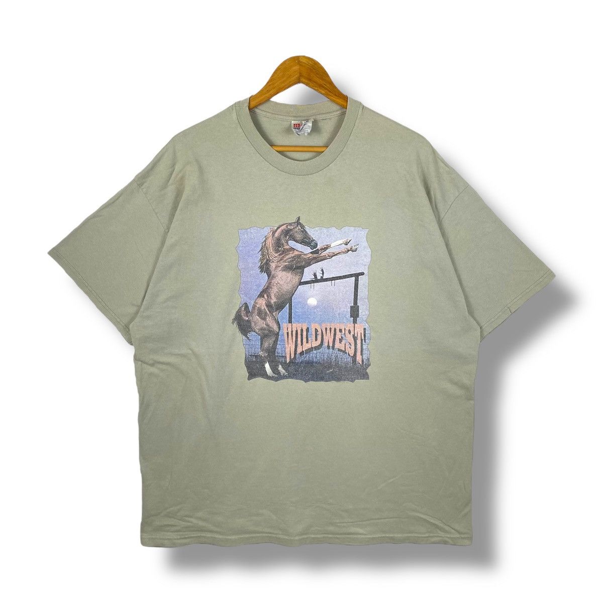 Hanes Vintage 90's WILDWEST Horse Graphic Tee Shirt 2-Large Size Size US XL / EU 56 / 4 - 1 Thumbnail