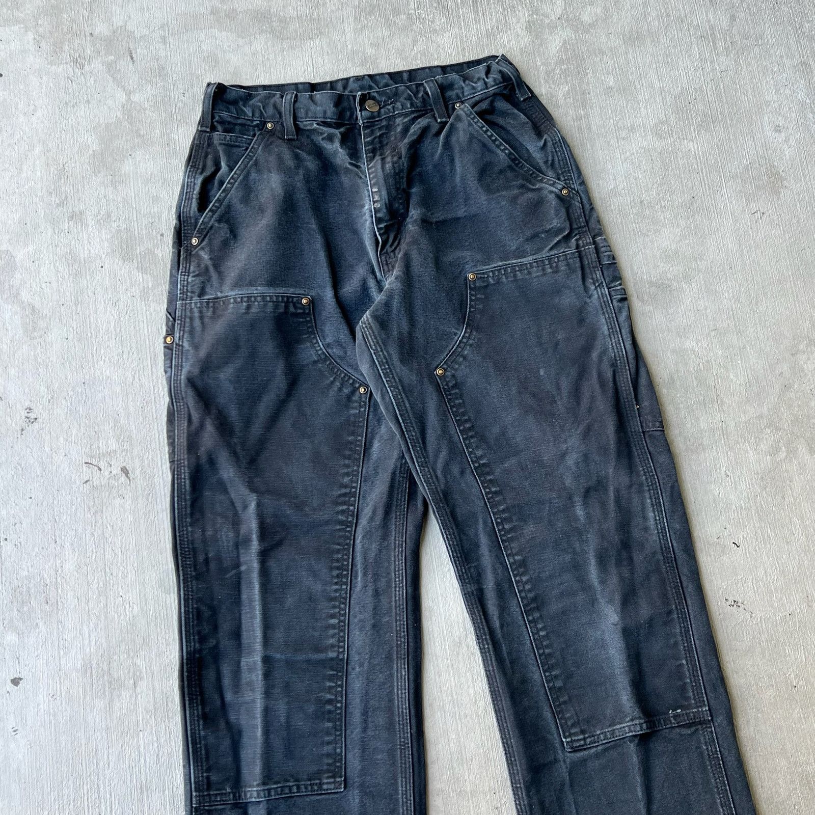 Carhartt × Vintage Carhartt faded black double knee work wear carpenter pants Size US 28 / EU 44 - 2 Thumbnail