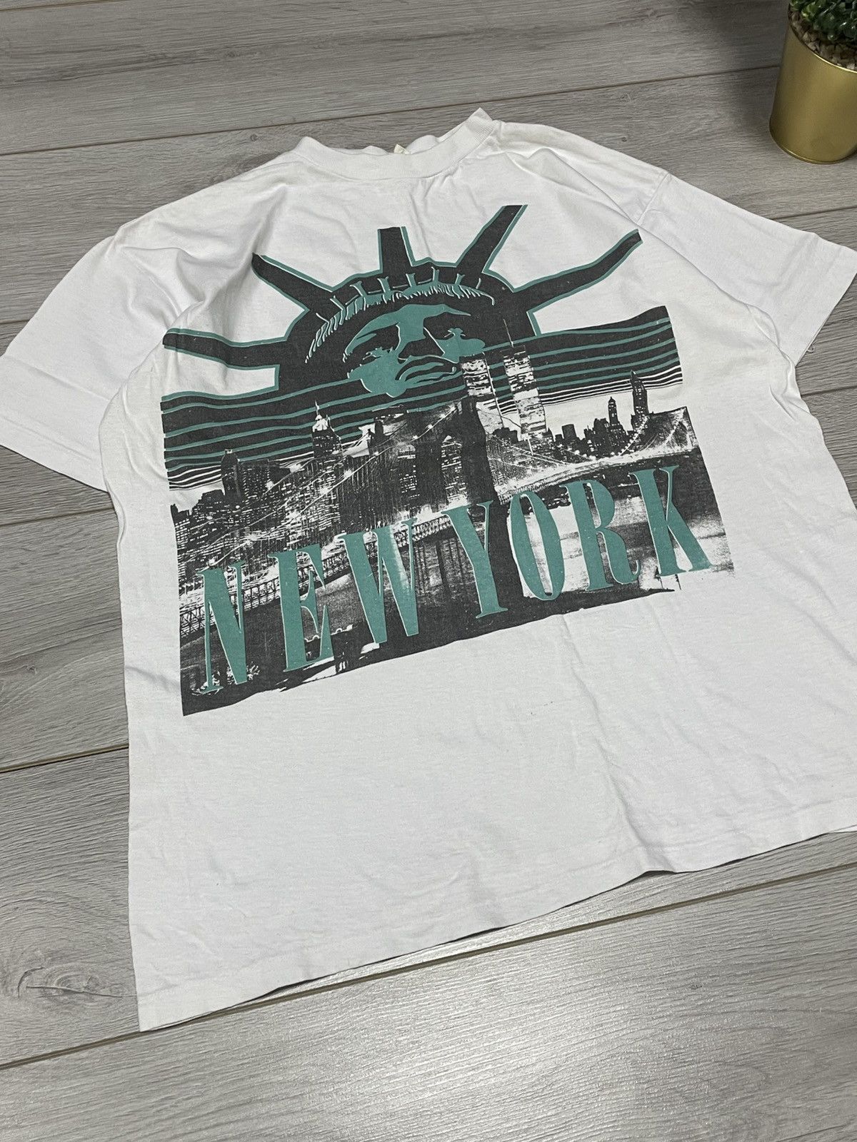 Vintage New York statue of Liberty vintage big graphic tee shirt Size US XL / EU 56 / 4 - 2 Thumbnail
