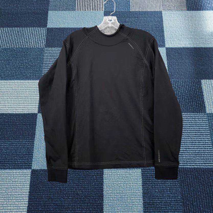 Merrell Merrell Hoodie Womens L Large Black Pullover Stretch Long Sleeve Sweatshirt Size L / US 10 / IT 46 - 1 Thumbnail
