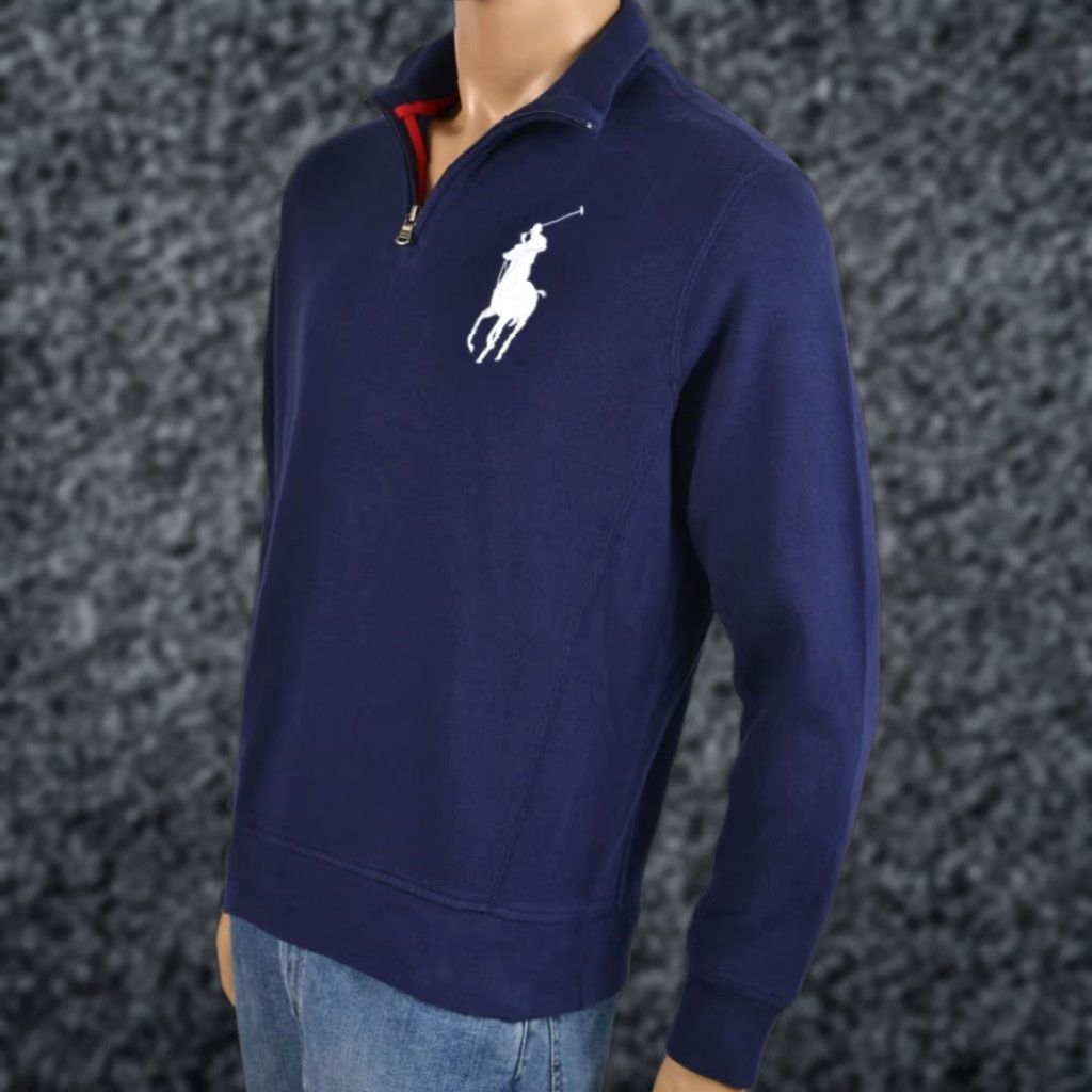 Polo Ralph Lauren Polo Ralph Lauren NAVY BLUE WHITE BIG PONY 1/2 ZIP SWEATER S NWT Men Blues 1/2 Zip Polo Ralph Lauren Sweater Size US S / EU 44-46 / 1 - 1 Thumbnail