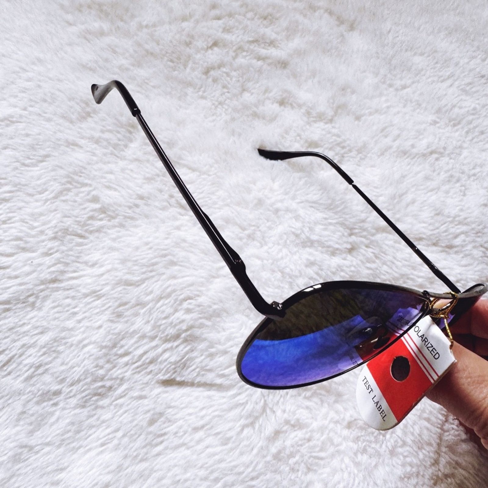 Other Zane Black w/ Blue Lense Polarized Mirrored Sunglasses Size ONE SIZE - 6 Thumbnail