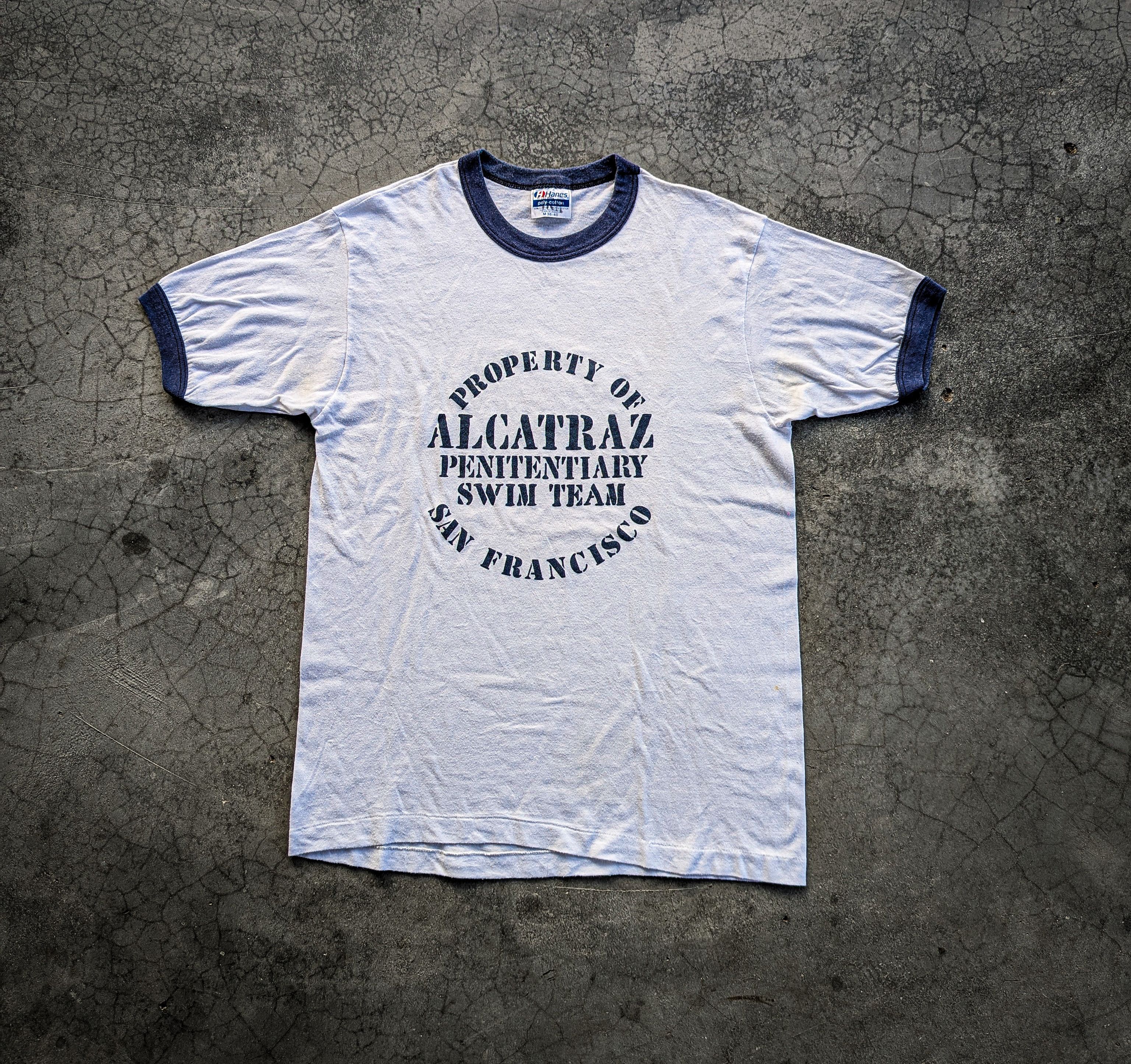 Vintage Vintage 80's Alcatraz Penitentiary Swim Team Ringer Size US M / EU 48-50 / 2 - 1 Thumbnail