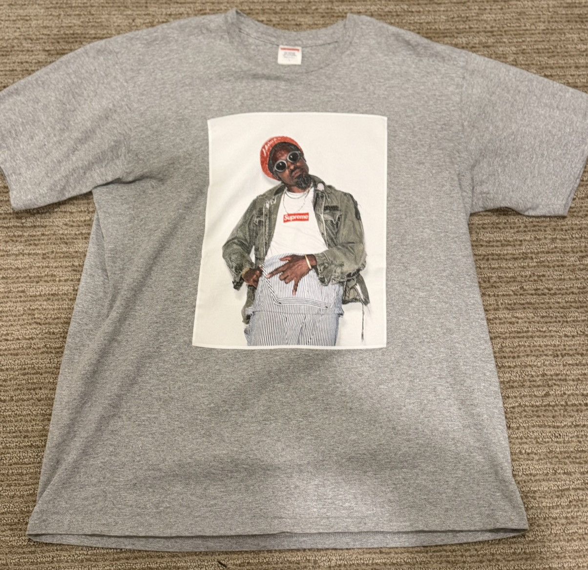 Supreme Supreme X Andre 3000 grey box logo tee Size US L / EU 52-54 / 3 - 1 Thumbnail