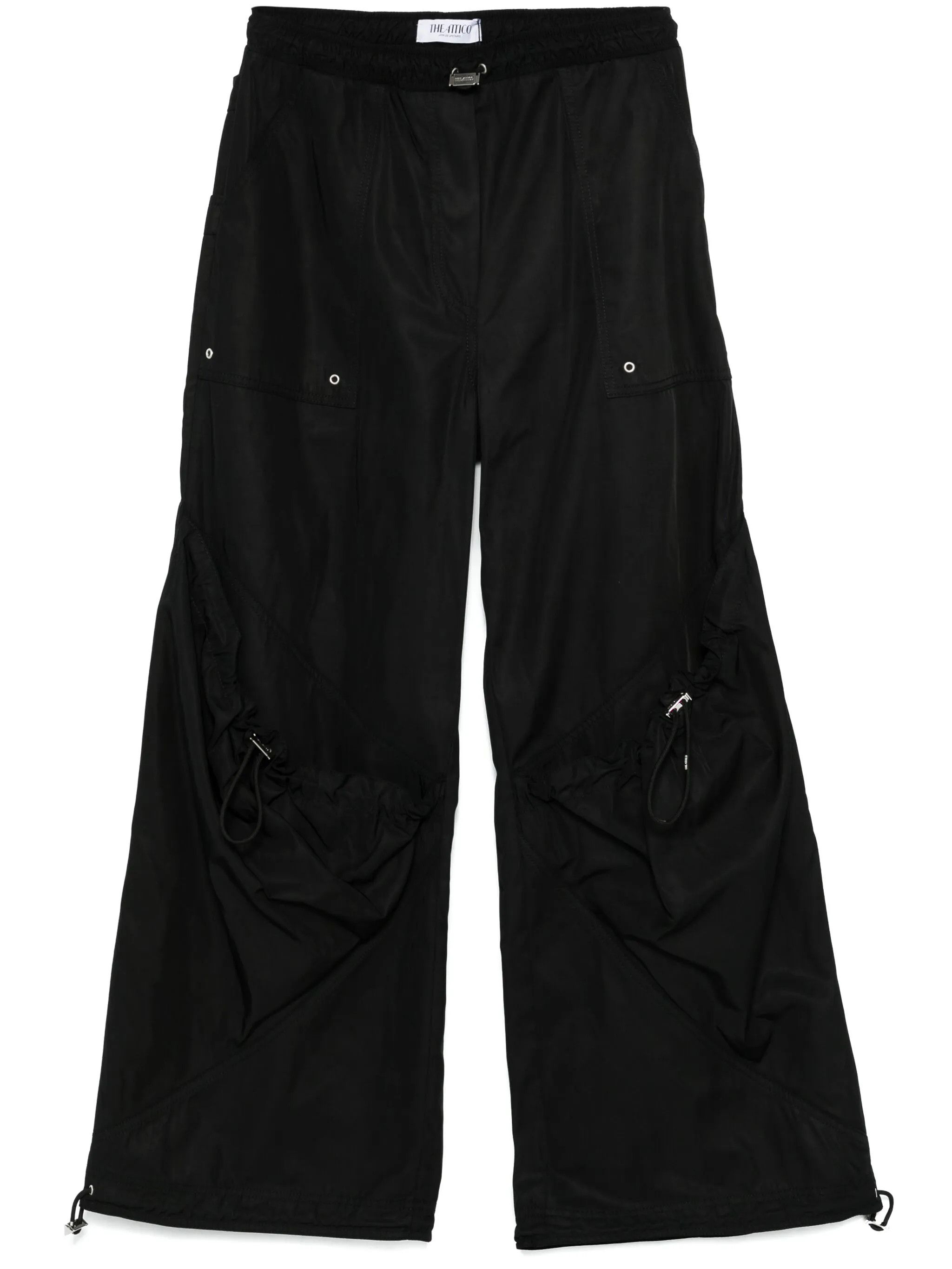 The Attico o1s22i1n0325 Elasticated Loose Fit Trousers in Black Size 27" / US 4 / IT 40 - 1 Thumbnail