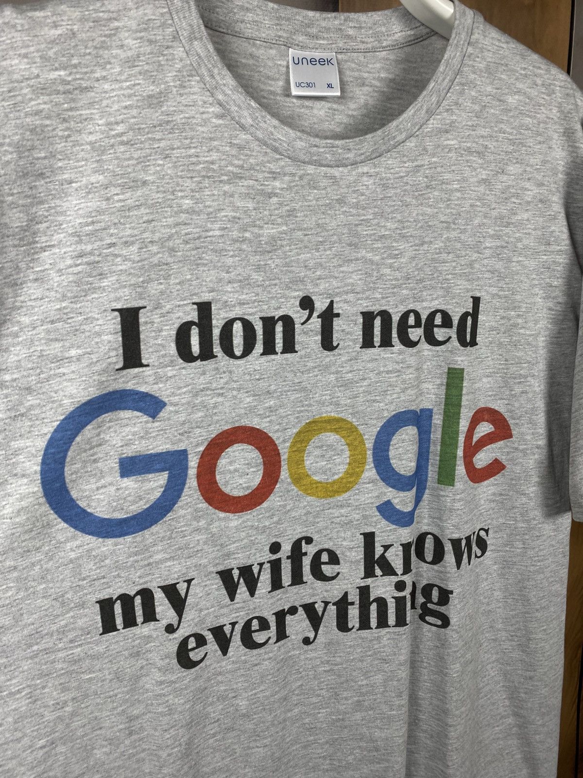 Vintage 🛜Vintage Humor T-Shirt I Don’t Need Google My Wife Knows 🛜 Size US XL / EU 56 / 4 - 2 Thumbnail