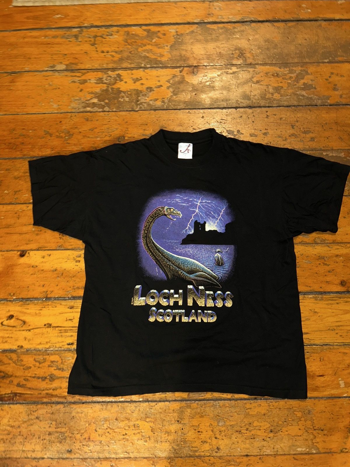 Vintage Vintage 90’s Loch Ness monster lightning shirt Size US XL / EU 56 / 4 - 2 Thumbnail
