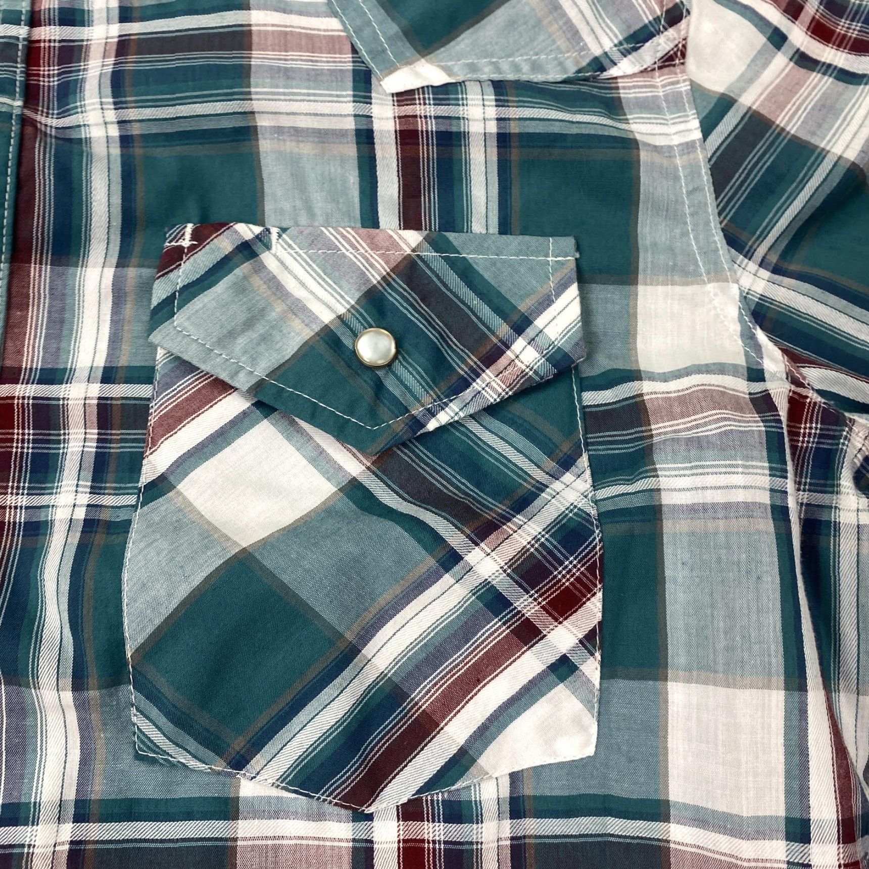 Vintage VINTAGE High Noon Shirt Mens Small Green Plaid Western Pearl Snap Short Sleeve Cowboy Size US S / EU 44-46 / 1 - 2 Thumbnail