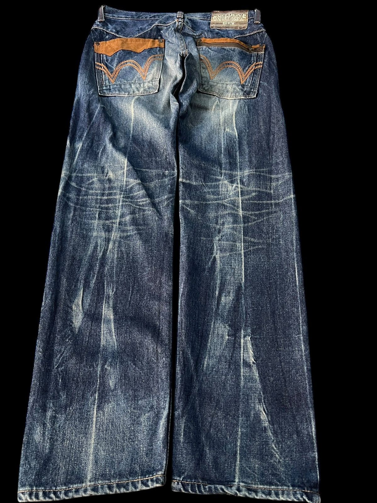 Edwin × If Six Was Nine × Le Grande Bleu (L.G.B.) EDWIN EXCLUSIVE VINTAGE BLUE DENIM NICE DESIGN VERY RARE Size US 33 - 2 Thumbnail