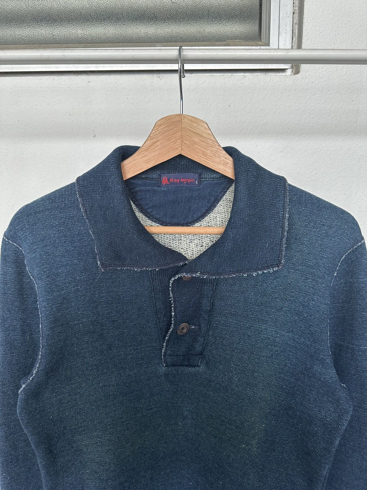 45rpm 00’s R by 45RPM indigo dyed polo long sleeve Size US S / EU 44-46 / 1 - 7 Thumbnail